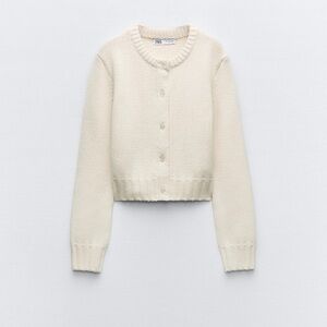 Zara WOOL BLEND KNIT CARDIGAN